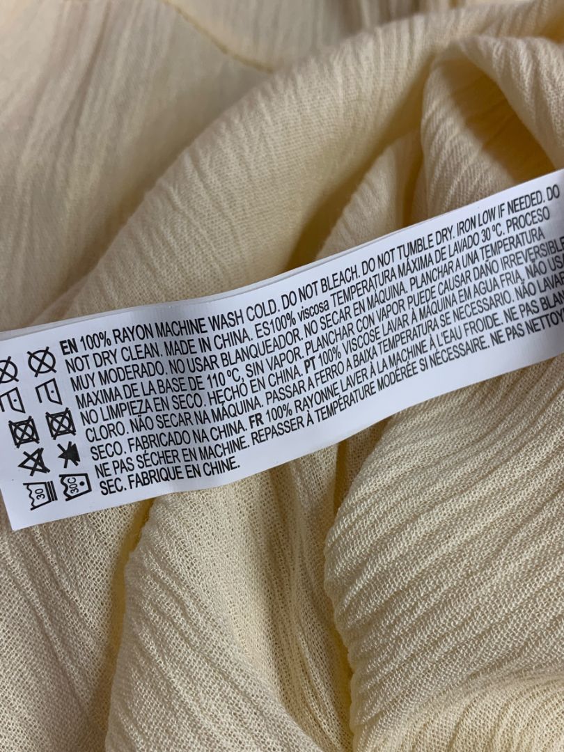 Small Forever 21 Pale Yellow Gauzy Sundress Maxi Smocked Bodice Slightly Sheer