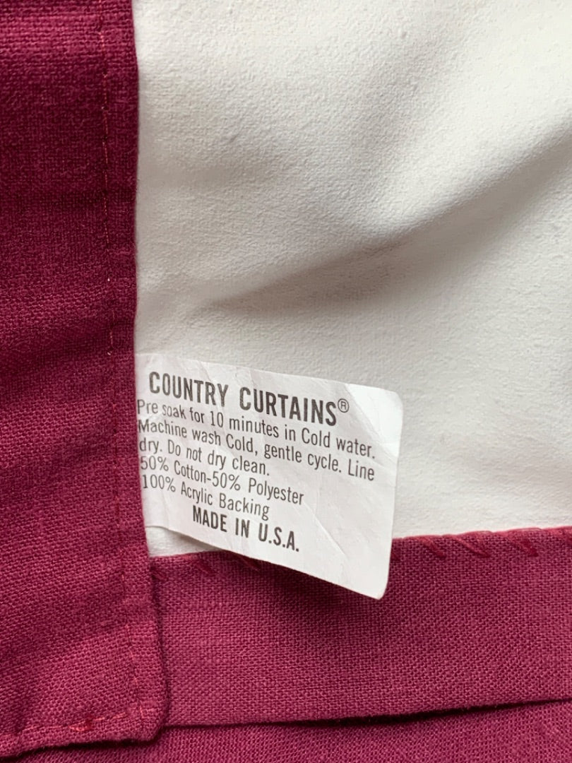 Set of 2 Tab Top Curtain Panels 38" x 70" with Tiebacks Burgundy Purple Lined Light Blocking