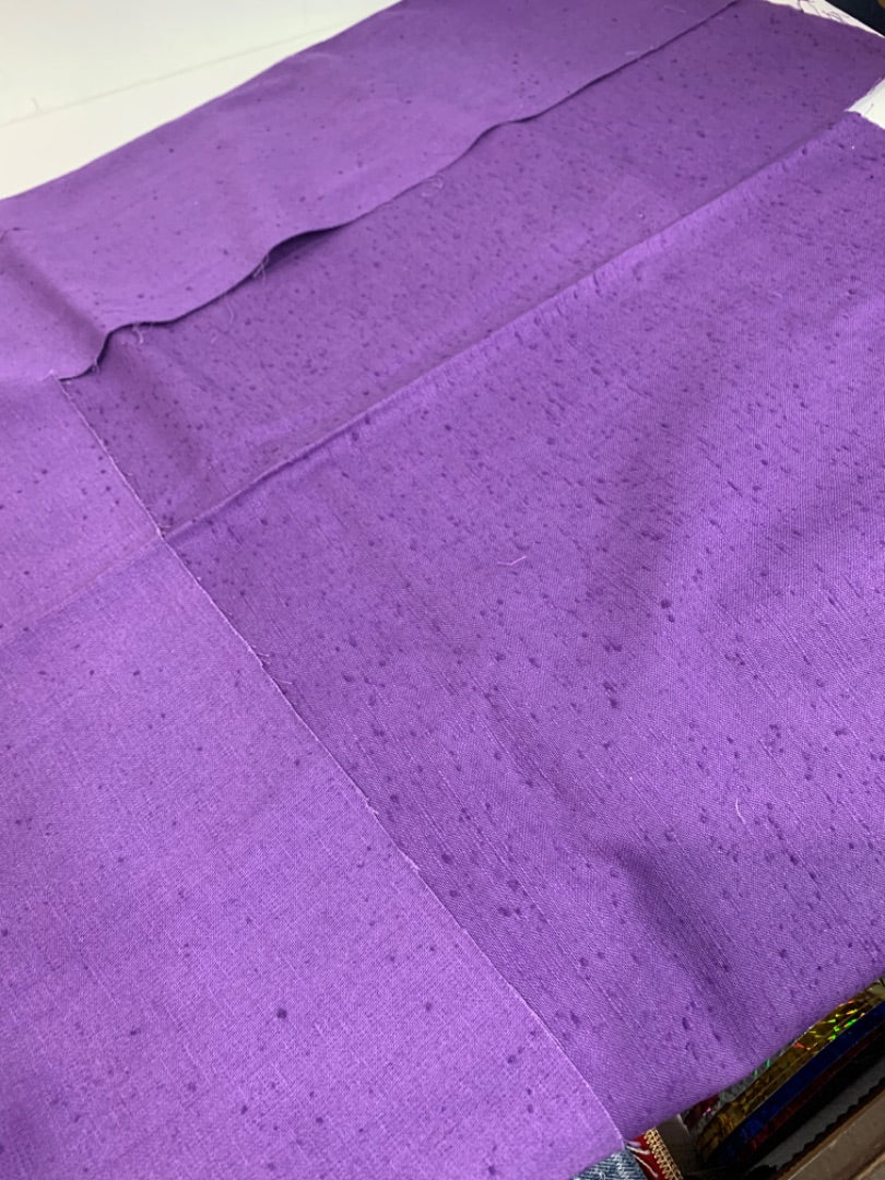 Fabric Remnant Purple Textured 46 x 43 Inch Sewing