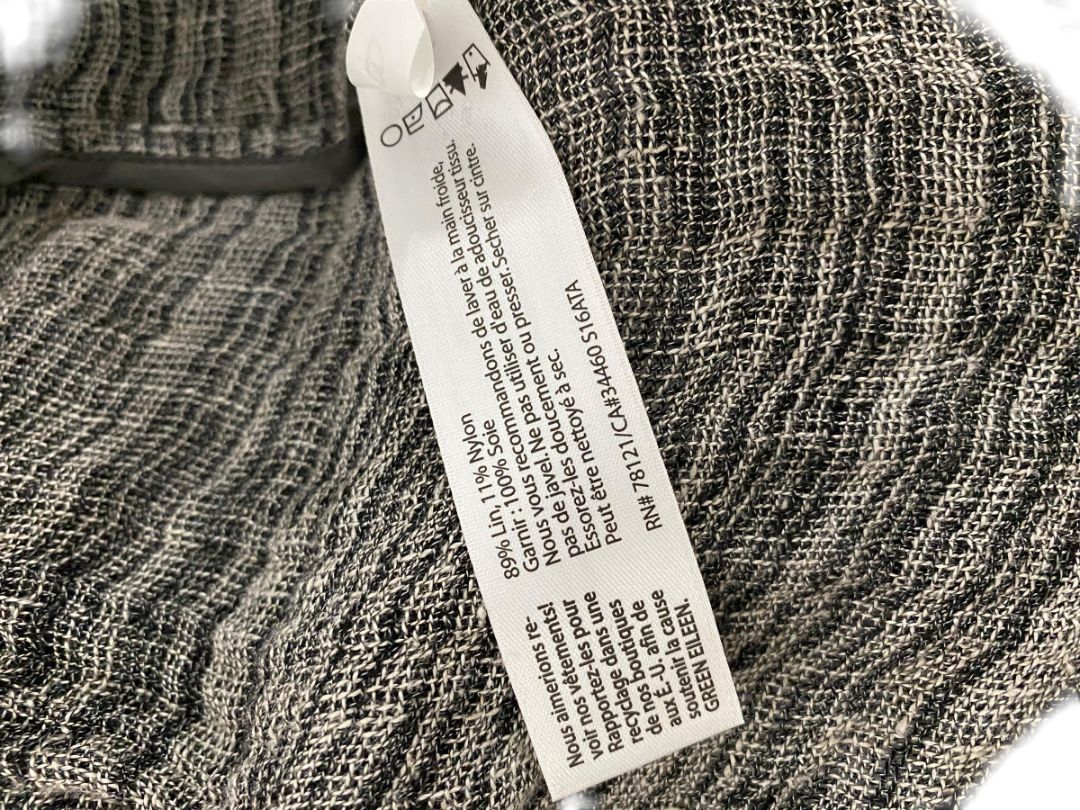Size XS Eileen Fisher Womens Linen Blend Open Jacket Lightweight Gray