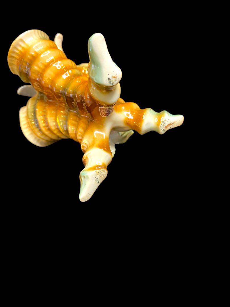 Vintage Triple Bud Vase Ceramic Angel Cherub 6.5"h
