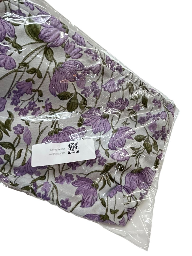 H&R New Cosmetic Bag Makeup Zip Top Bag Purple Floral 8 x 10
