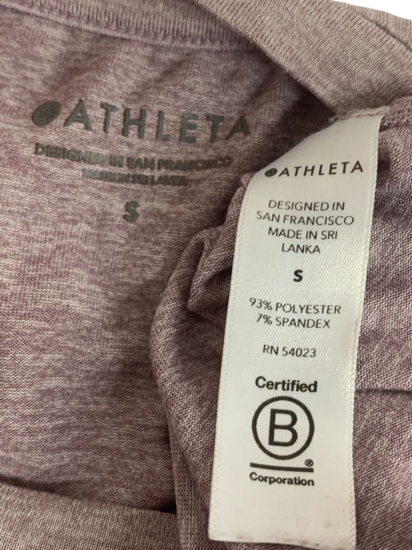 Small Athleta Womens Heathered Mauve Workout Tank Top