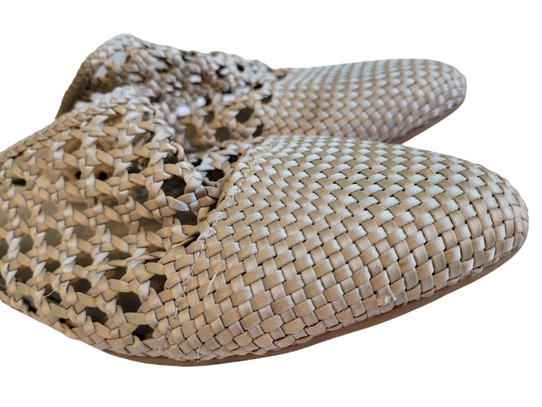 10M Latigo Anthropologie Champagne Woven Mules Slides Flats Shoes