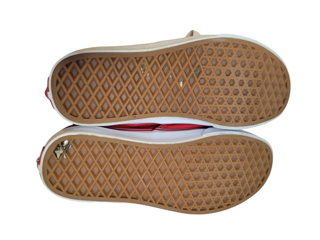 7.5 (6 Mens) Red Canvas Classic Vans Sneakers Skater Shoes