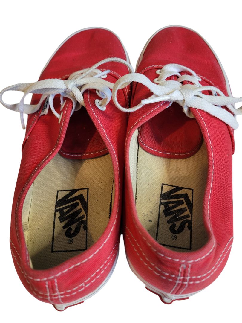 7.5 (6 Mens) Red Canvas Classic Vans Sneakers Skater Shoes