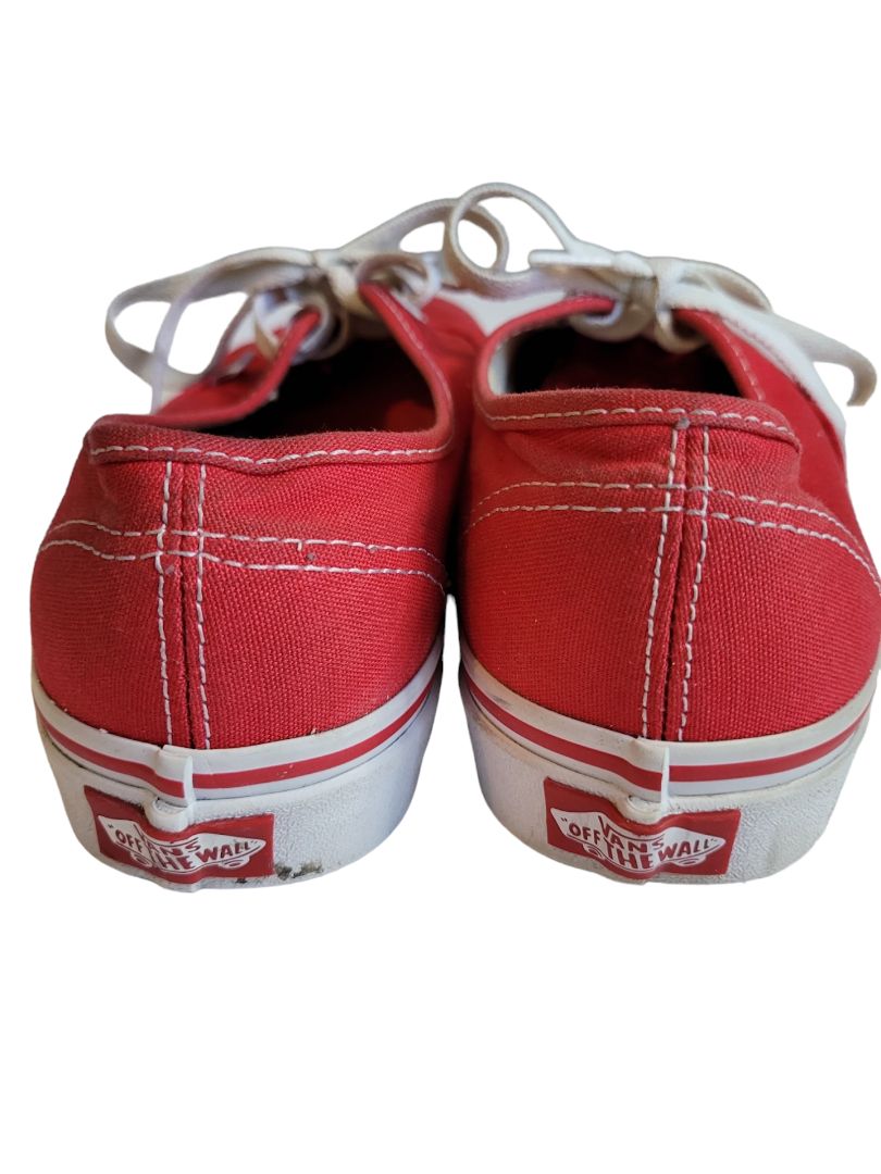7.5 (6 Mens) Red Canvas Classic Vans Sneakers Skater Shoes