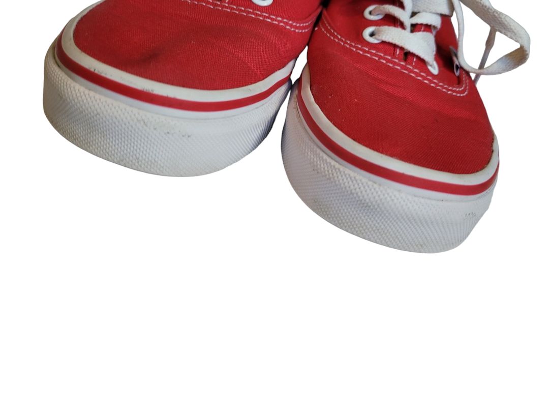 7.5 (6 Mens) Red Canvas Classic Vans Sneakers Skater Shoes