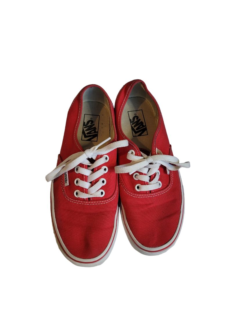 7.5 (6 Mens) Red Canvas Classic Vans Sneakers Skater Shoes