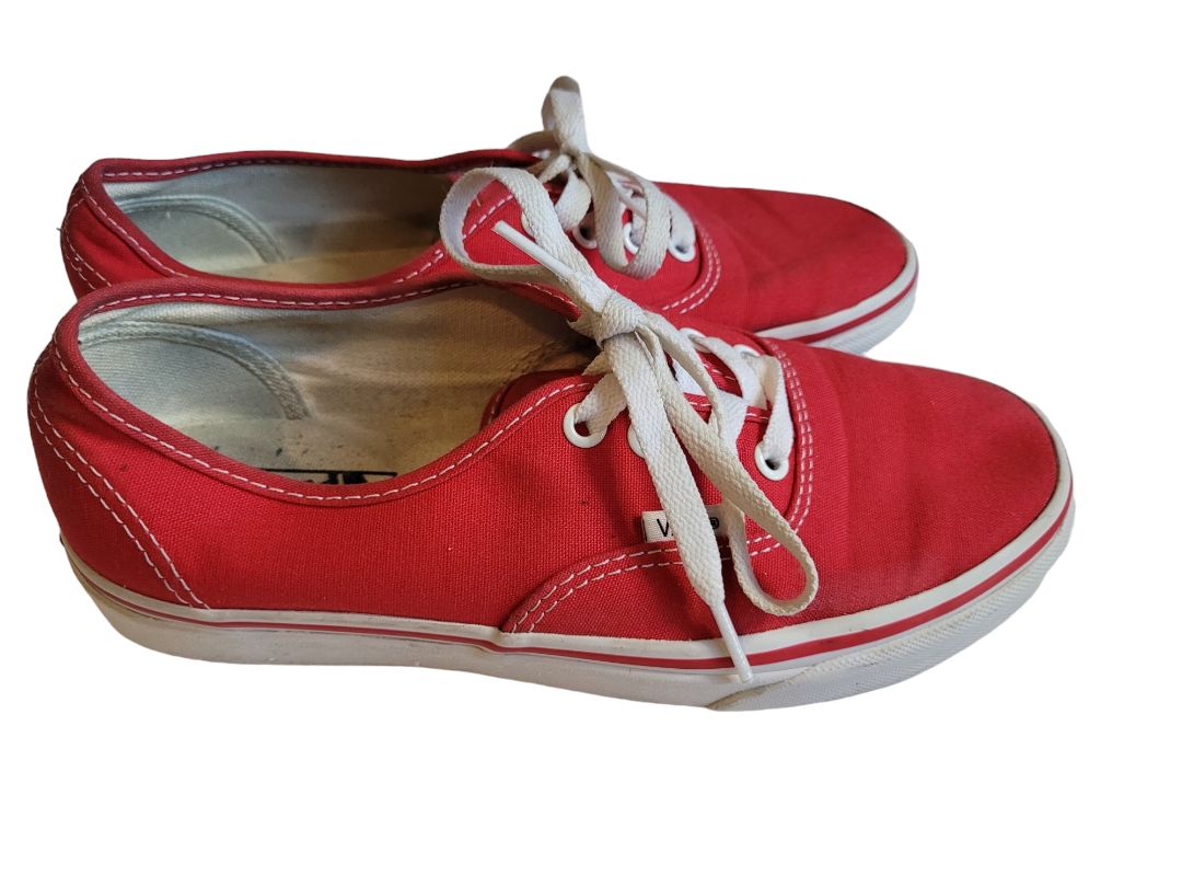 7.5 (6 Mens) Red Canvas Classic Vans Sneakers Skater Shoes