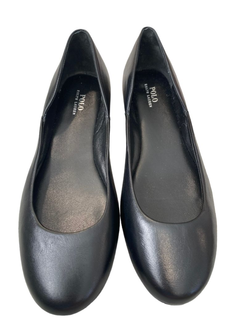5.5M Polo Ralph Lauren Black Leather Flats NWOB