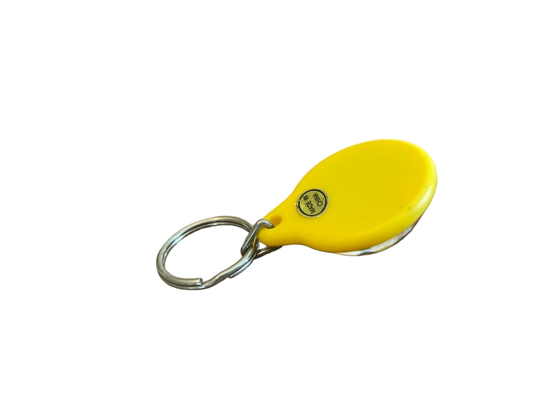 Inspirational Keychain Innovate Create Key Ring Floating Lightbulb Yellow