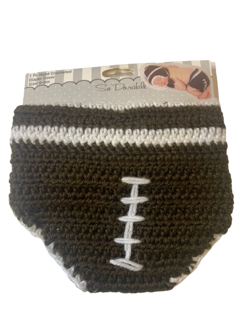 0-6 Months So'Dorable New Baby Hand Crocheted Football Diaper Cover