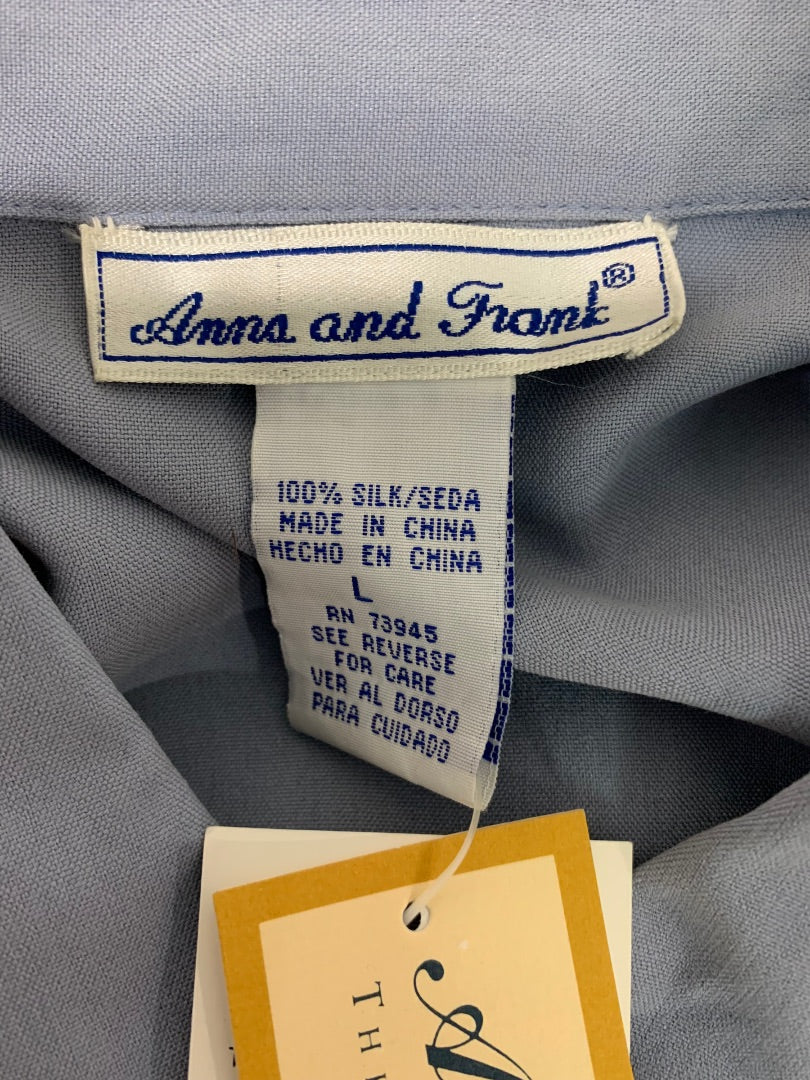 Large Anna and Frank Lavender Silk New Women's Button Up Blouse