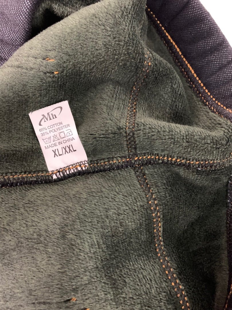 XL Ming Hui Women's New Fleece Lined Denim Look Leggings Jeggings