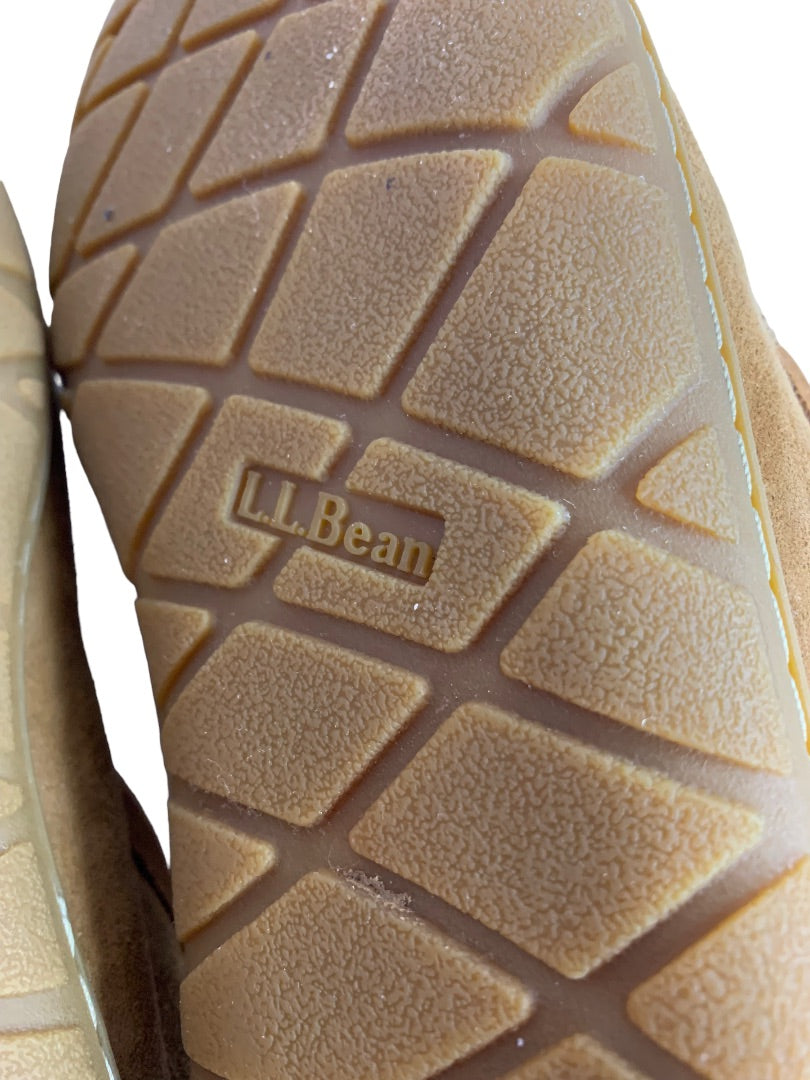 Size 10M L.L.Bean Men's Sheep Fur Moccasin Slippers Rubber Sole 295508 Wicked Good