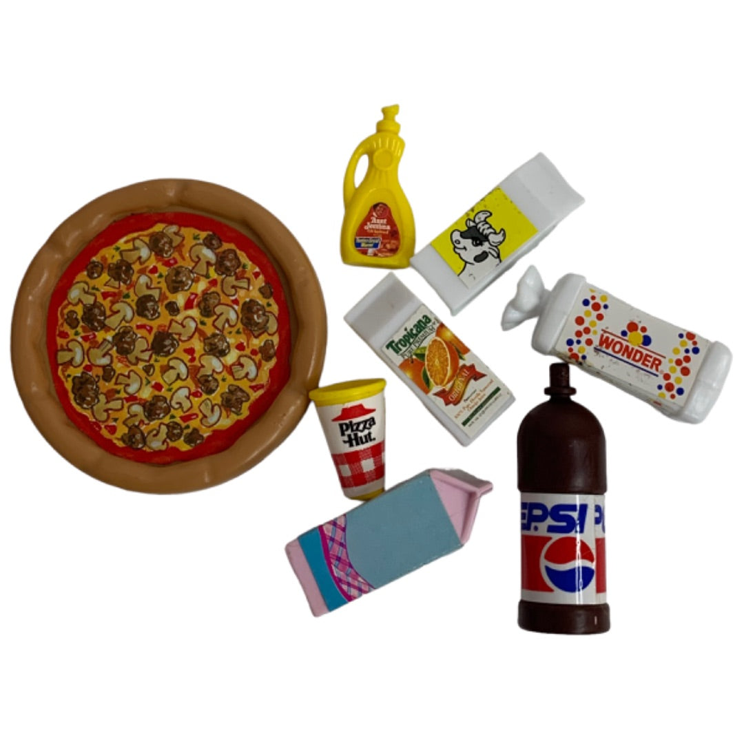 Plastic Branded 1990s Fashion Doll Food Items Pizza Hut Pepsi Tropicana 1:6 Scale