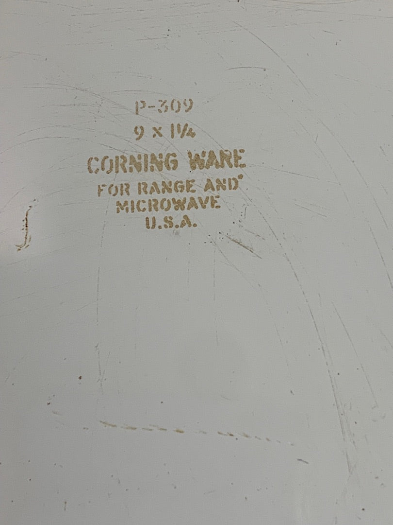 Corning Ware Blue Cornflower Pie Plate P-309 For Range and Microwave