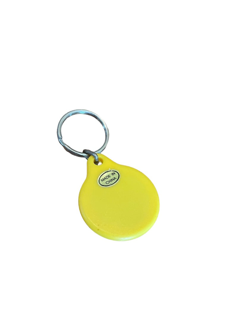 Inspirational Keychain Innovate Create Key Ring Floating Lightbulb Yellow