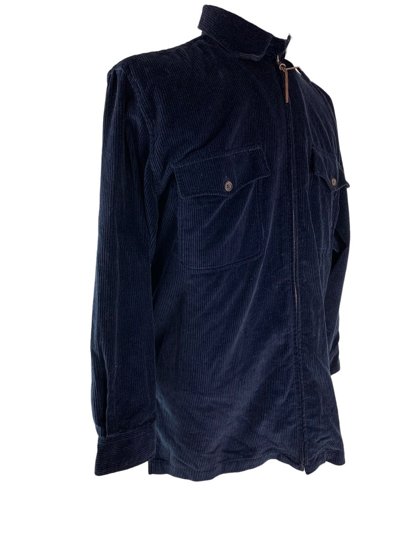 Medium Lauren Ralph Lauren Women's Navy Blue Vintage Y2K Full Zip Corduroy Jacket