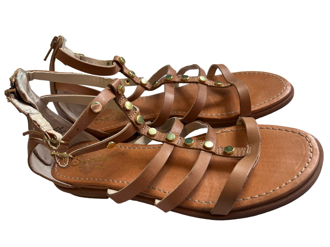 7.5 Seychelles Brown Leather Gladiator Strappy Sandals