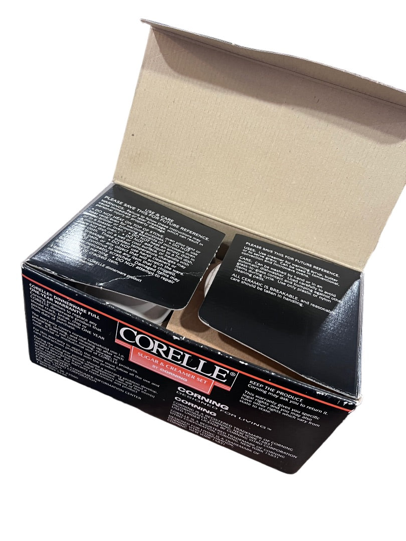 Corelle Dinnerware by Corning Beige Sugar & Creamer Set Original Box 6003367