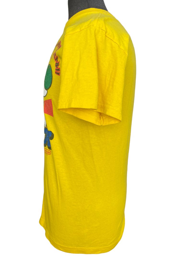 Medium Mario Bros Yoshi Delta Yellow Cotton T-shirt Men's