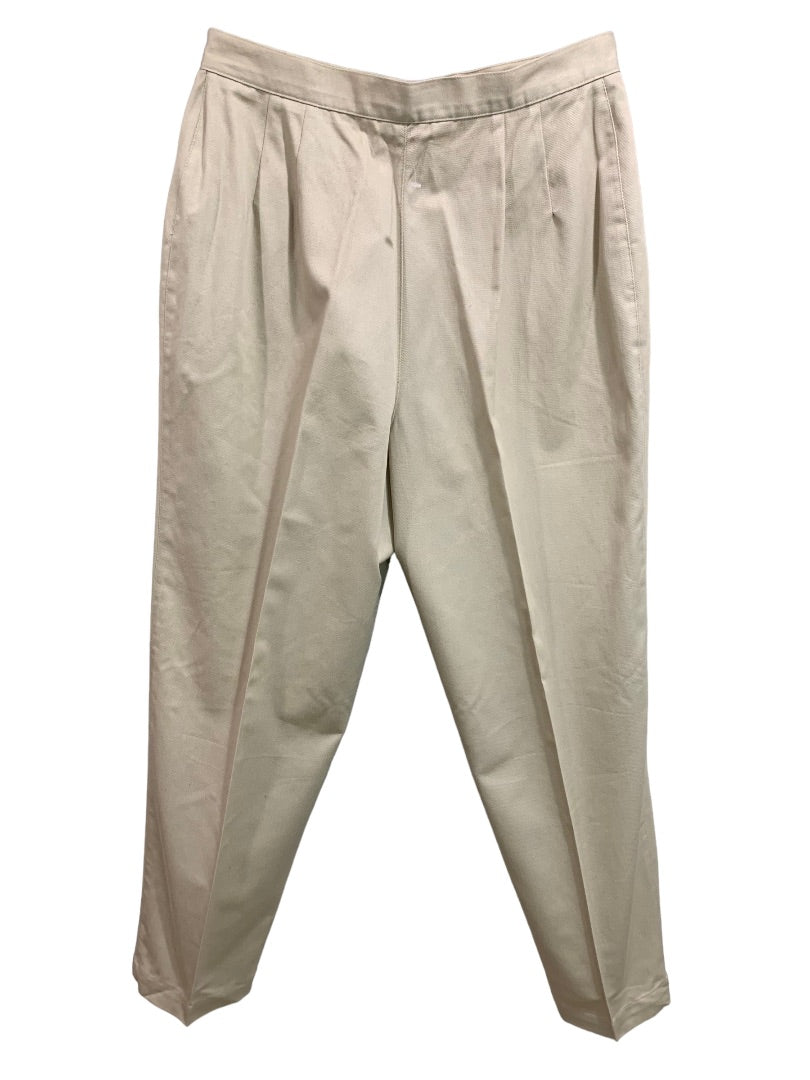 Size 14 Lizsport Women's Tan Chino Style Cotton Pants 1990s Vintage