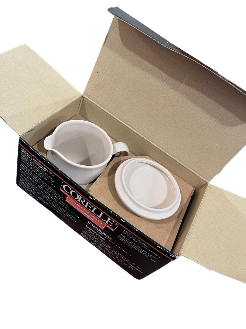 Corelle Dinnerware by Corning Beige Sugar & Creamer Set Original Box 6003367