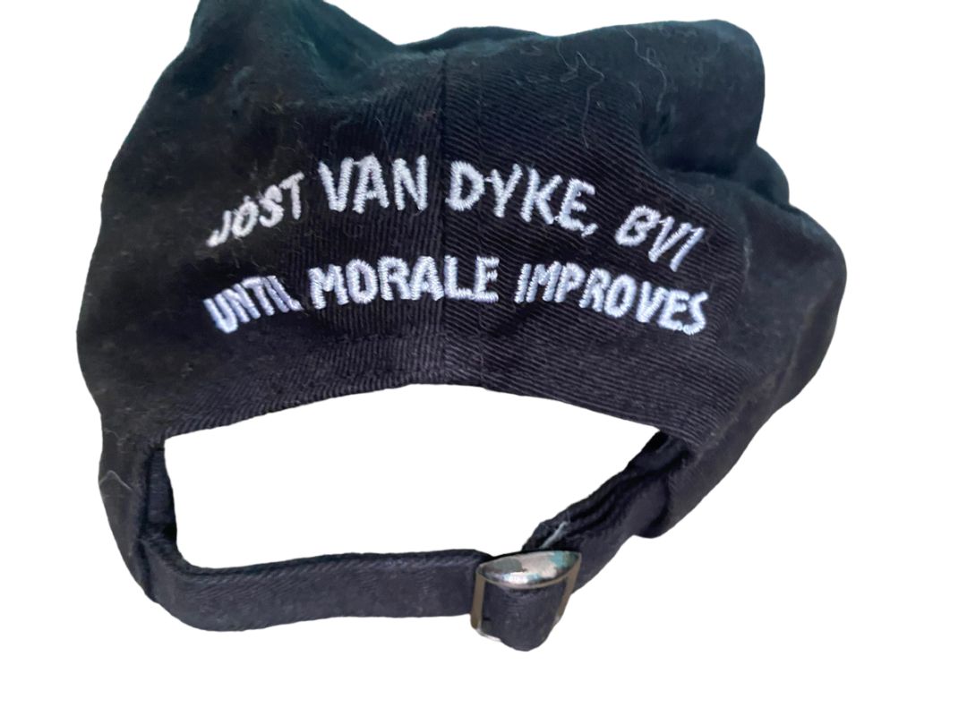 Jost Van Dyke BVI Skull and Crossbones Black Hat Embroidered