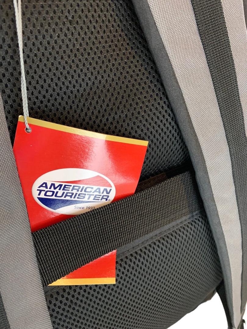 American Tourister Embark Computer Backpack Gray Black eBay Logo
