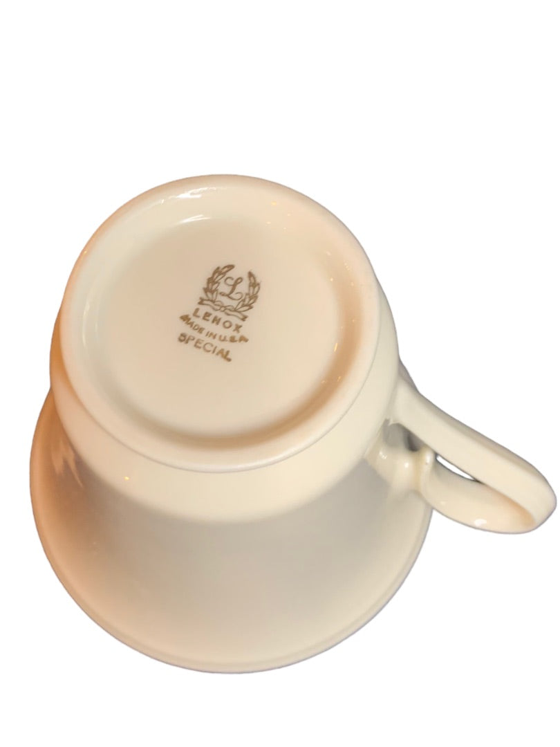 Lenox Special Pattern Handled Platinum Trim Coffee Tea Cup Made in USA
