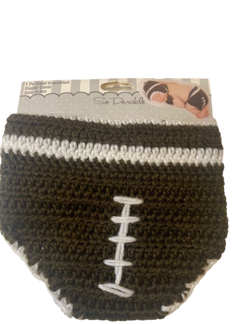 0-6 Months So'Dorable New Baby Hand Crocheted Football Diaper Cover