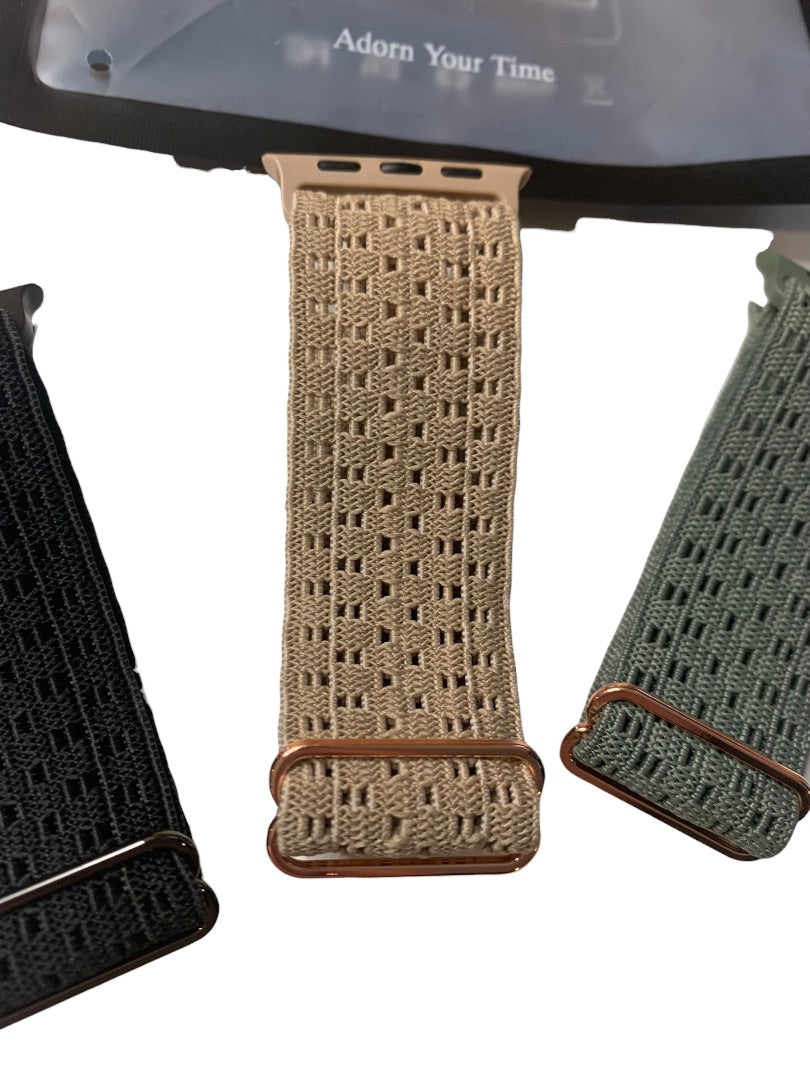 Stretchy Nylon Solo Loop Bands Adjustable Wristbands Women Men for iWatch New Set of 3