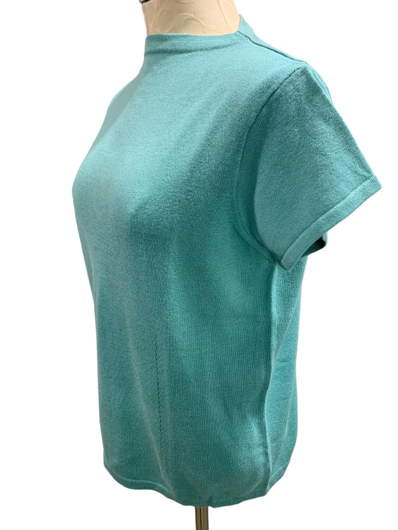 XL Izod Women's New Classics Turquoise Short Sleeve Sweater 1990s