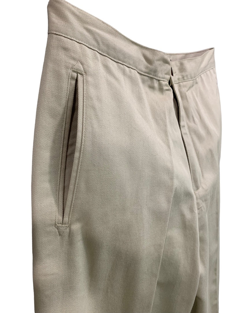 Size 14 Lizsport Women's Tan Chino Style Cotton Pants 1990s Vintage