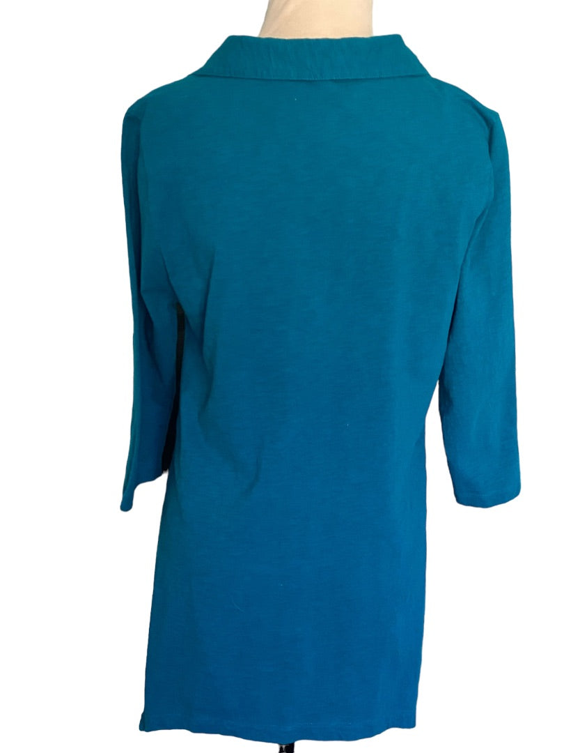 Medium Soft Surroundings Teal Boho Look Danielle Top Tunic Blouse