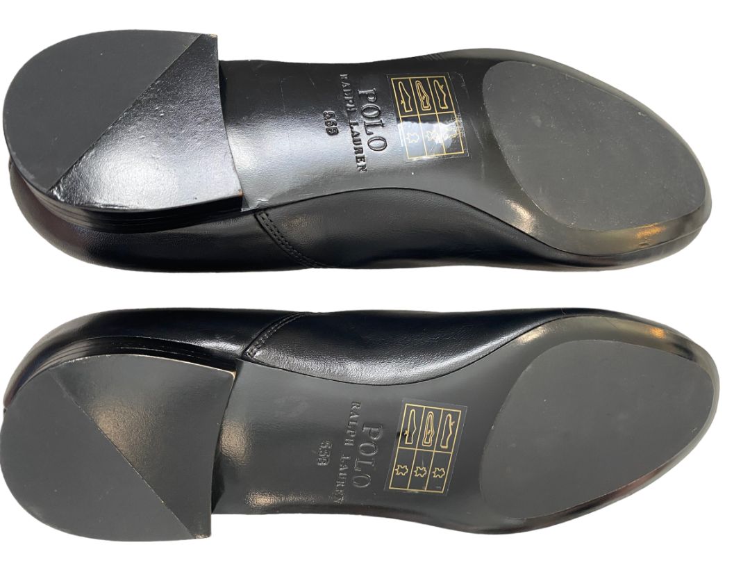 5.5M Polo Ralph Lauren Black Leather Flats NWOB