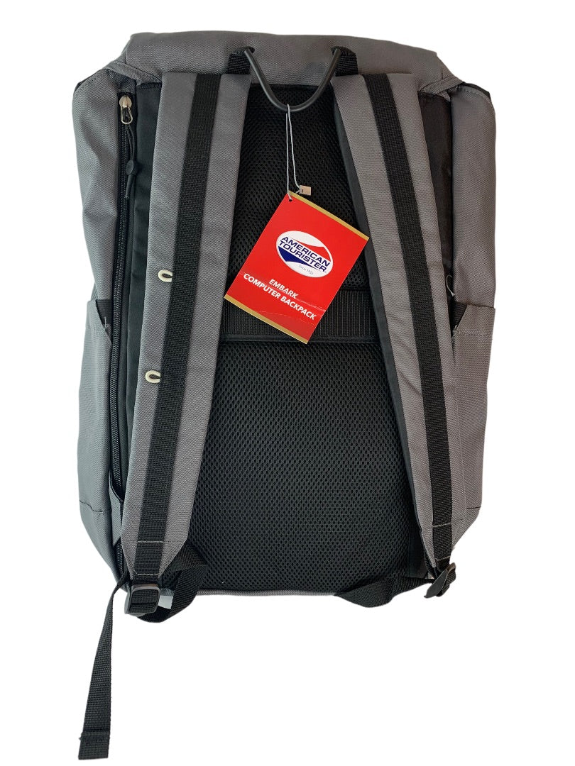 American Tourister Embark Computer Backpack Gray Black eBay Logo