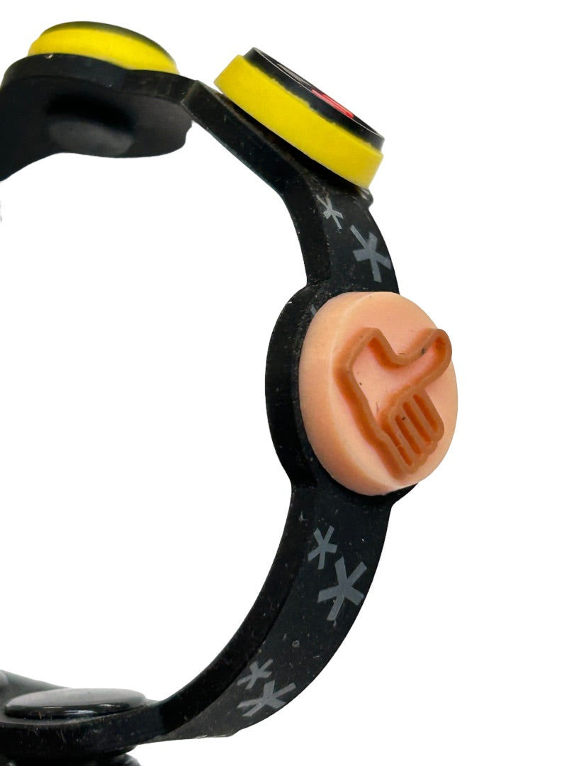 Emoji Bracelet 8" Rubber Black Yellow Snap Closure