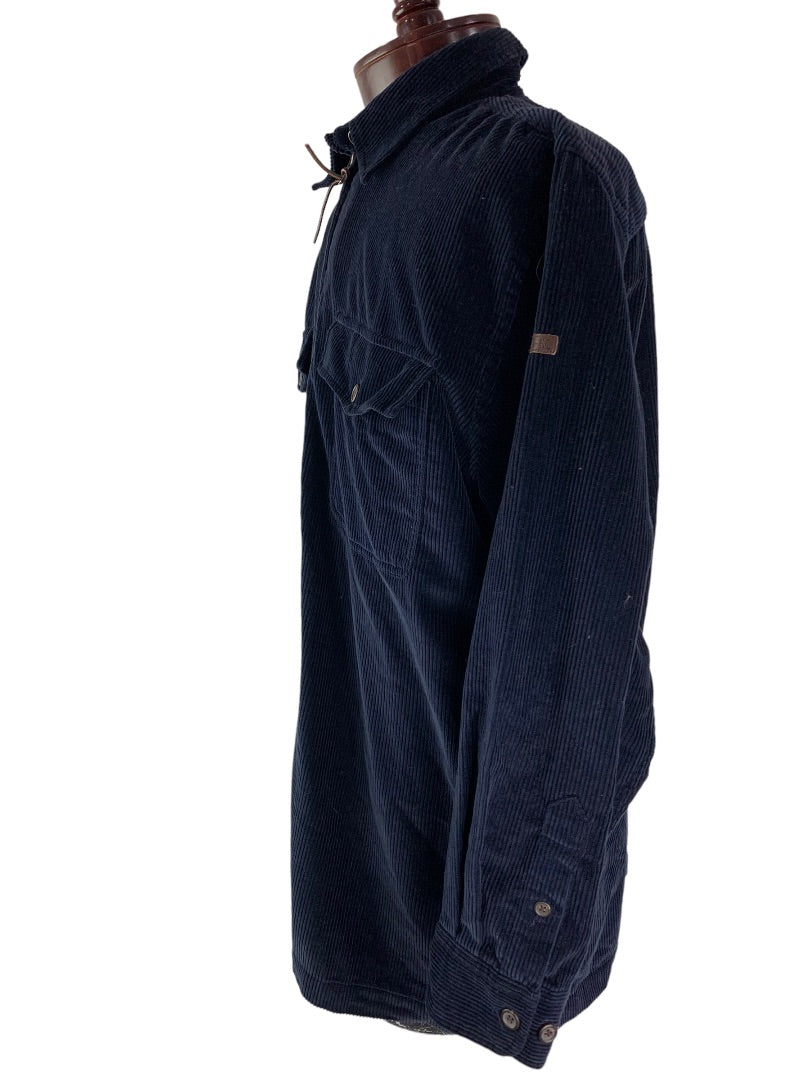 Medium Lauren Ralph Lauren Women's Navy Blue Vintage Y2K Full Zip Corduroy Jacket
