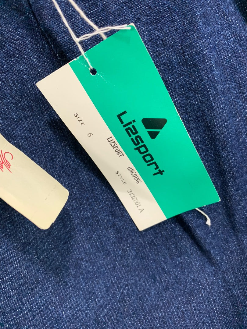 6 LizWear Women's New Jeans Denim Chino Style Vintage 1990s Dark Wash