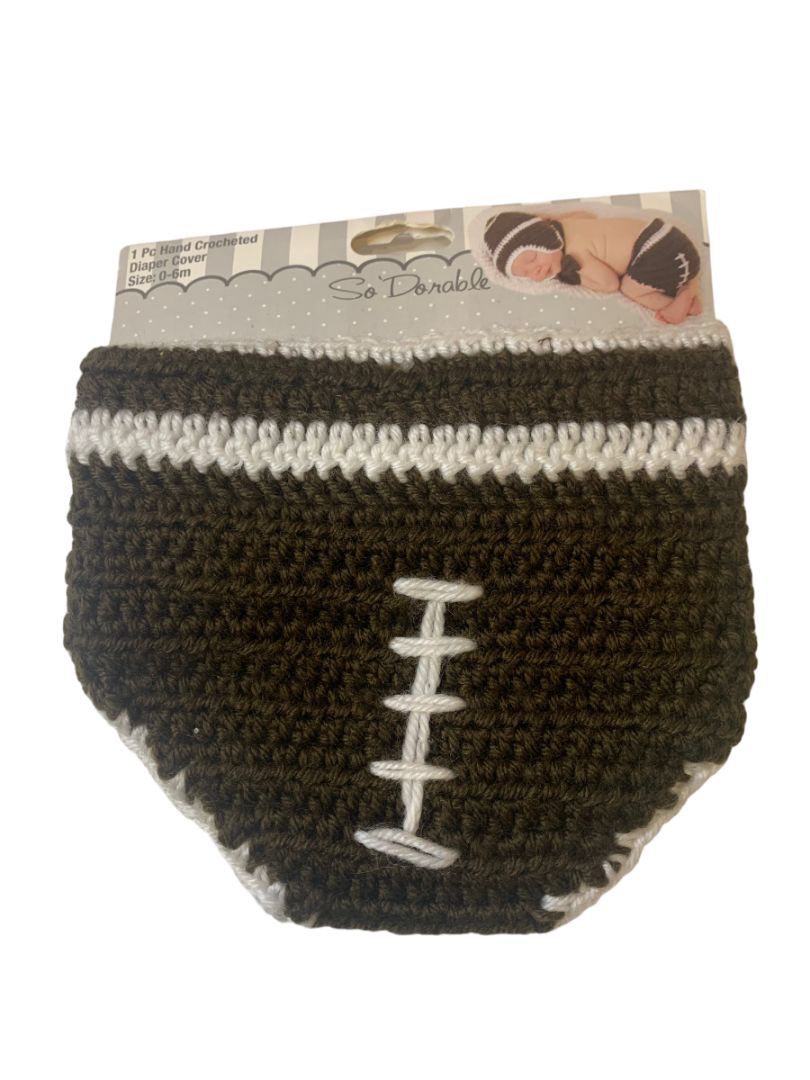 0-6 Months So'Dorable New Baby Hand Crocheted Football Diaper Cover