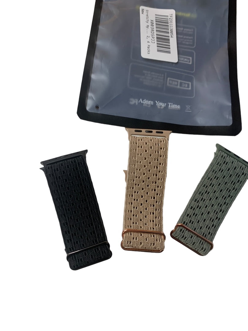 Stretchy Nylon Solo Loop Bands Adjustable Wristbands Women Men for iWatch New Set of 3