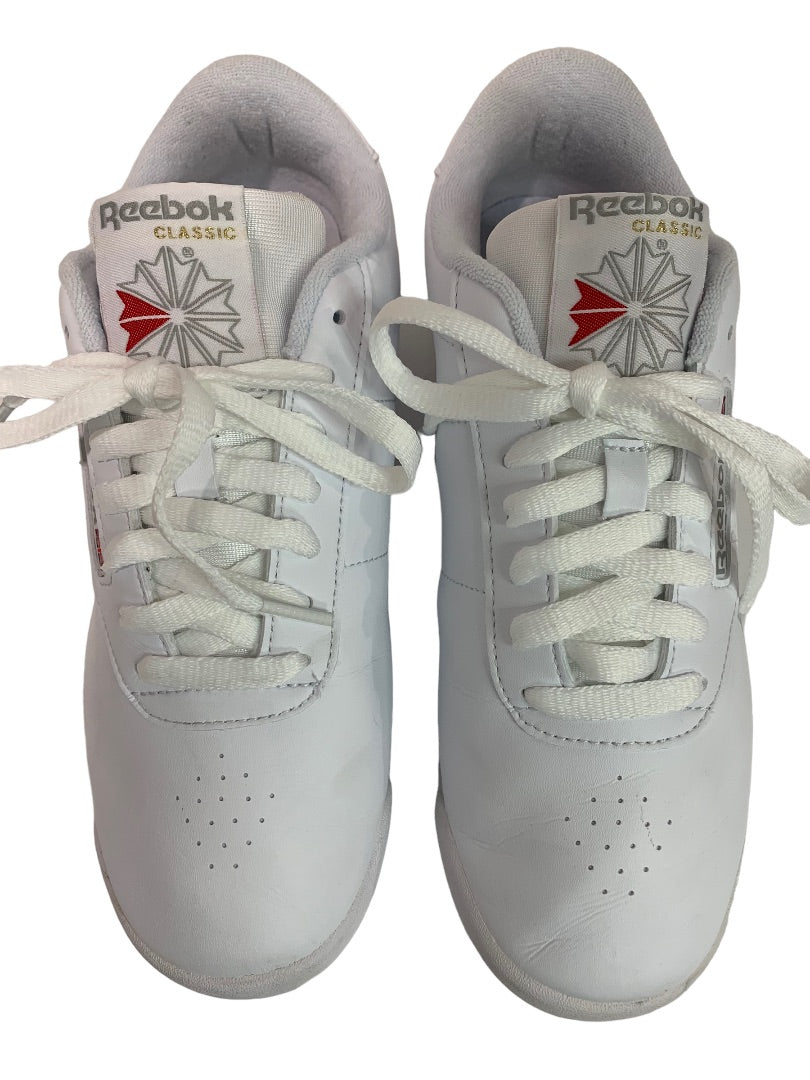 Size 8 Reebok Women's Classic White Leather Sneaker Lace Up Shoe