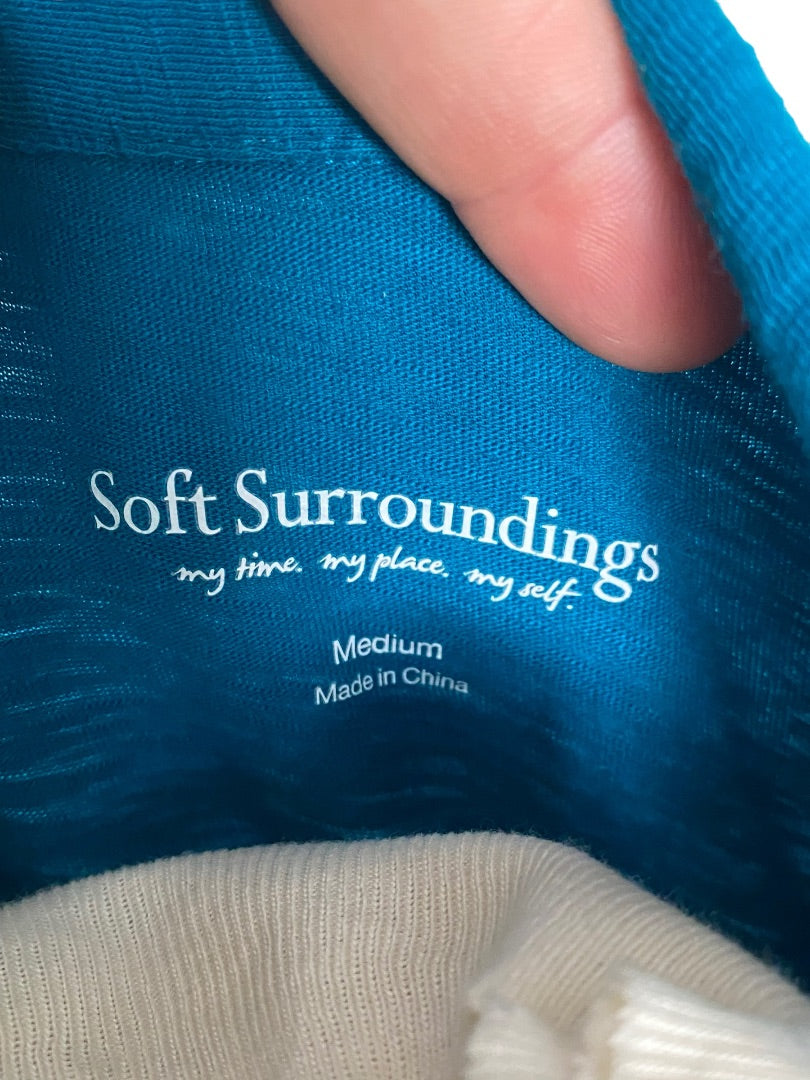 Medium Soft Surroundings Teal Boho Look Danielle Top Tunic Blouse