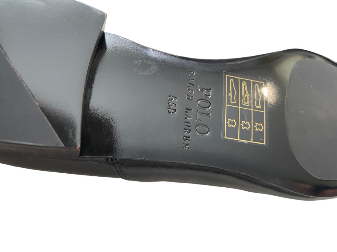 5.5M Polo Ralph Lauren Black Leather Flats NWOB