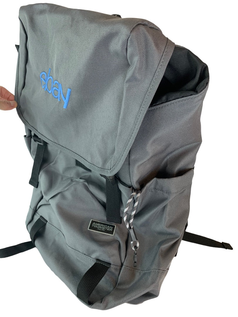 American Tourister Embark Computer Backpack Gray Black eBay Logo