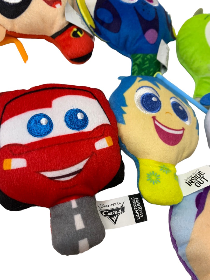 Lot of 7 Plush Bag Clips Assorted Toy Story Inside Out Cars Dory