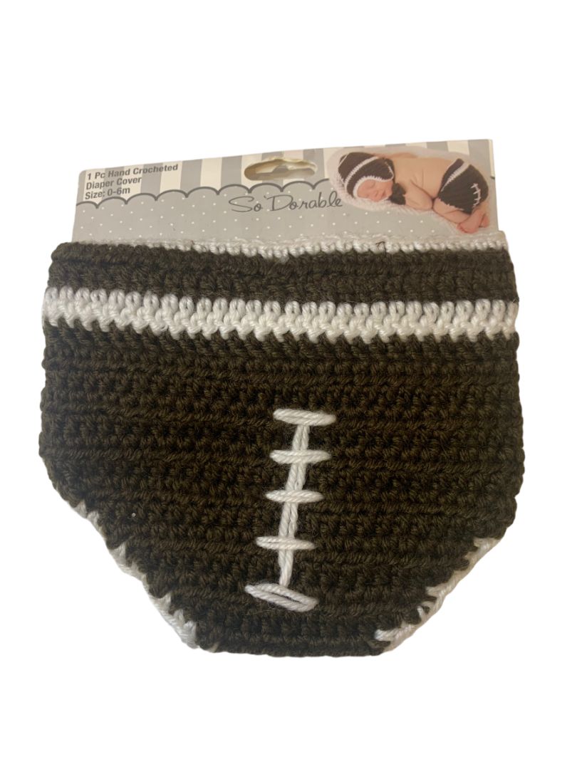 0-6 Months So'Dorable New Baby Hand Crocheted Football Diaper Cover
